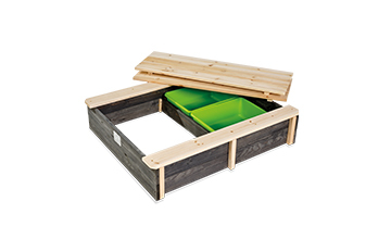 Wooden sand pit and lid
