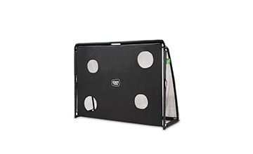 Football goal with target holes for extra challenge