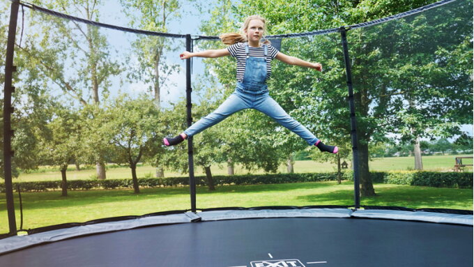 What determines the quality of an EXIT trampoline?