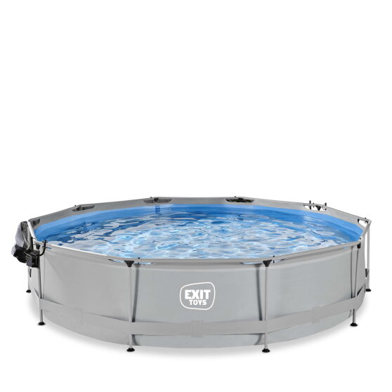 EXIT Soft Grey pool &oslash;360x76cm with filter pump and dome - grey