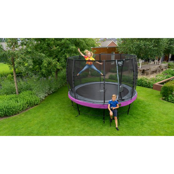 EXIT Elegant Premium trampoline ø253cm with Deluxe safetynet - purple
