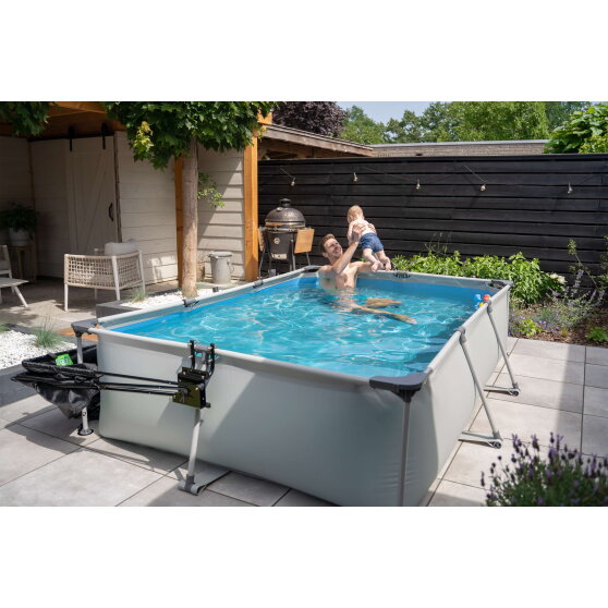 EXIT Soft Grey pool 300x200x65cm with filter pump&nbsp;and canopy - grey