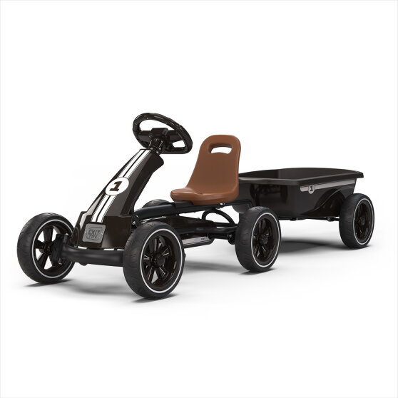 EXIT Foxy pedal go-kart with trailer for kids black | from 2 years