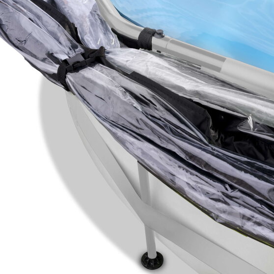 EXIT Soft Grey pool &oslash;360x76cm with filter pump and dome - grey