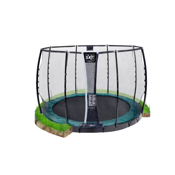 EXIT Supreme ground level trampoline ø305cm with safety net - green