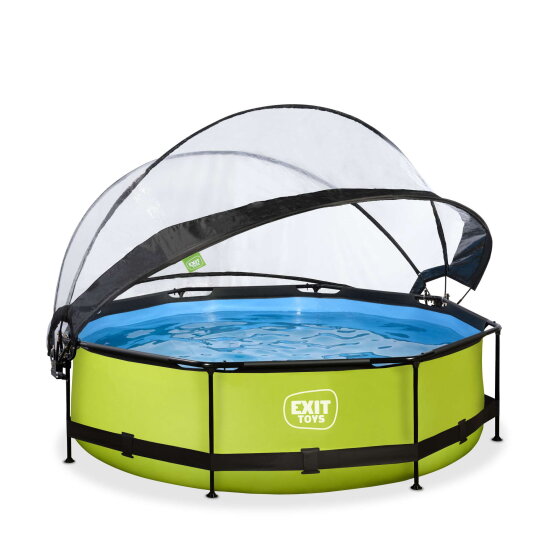 EXIT Lime pool &oslash;300x76cm with filter pump and dome - green