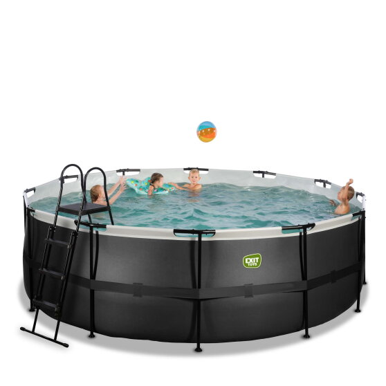 EXIT Black Leather pool &oslash;427x122cm with filter pump - black