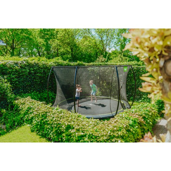 EXIT Silhouette ground trampoline ø366cm with safety net - black