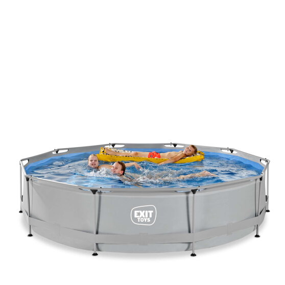 EXIT Soft Grey pool &oslash;360x76cm with filter pump - grey