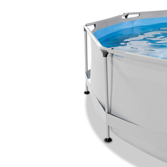 EXIT Soft Grey pool ø360x76cm with filter pump and canopy - grey