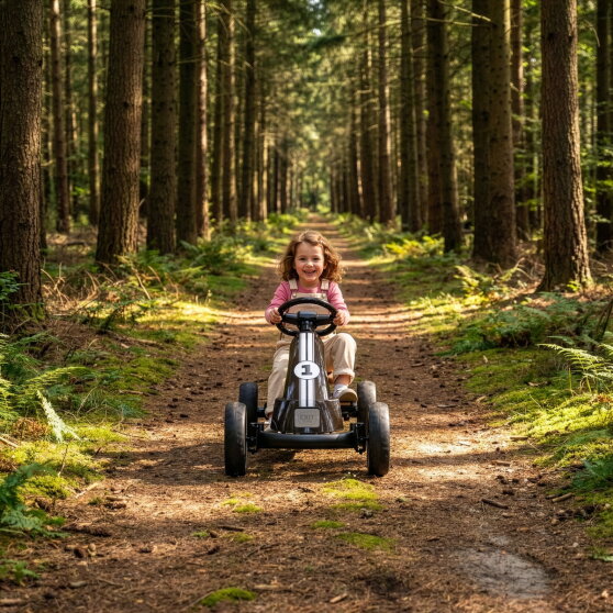 EXIT Foxy go-kart for kids black | pedal go-kart from 2 years