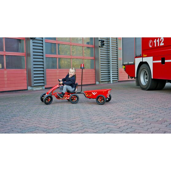 EXIT Foxy Fire pedal go-kart with trailer - red
