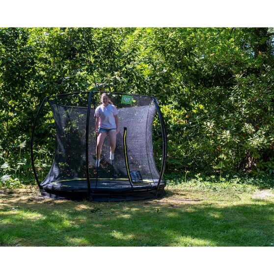 EXIT Silhouette ground trampoline ø244cm with safety net - pink