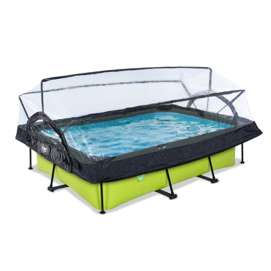 EXIT Lime pool 300x200x65cm with filter pump and dome - green