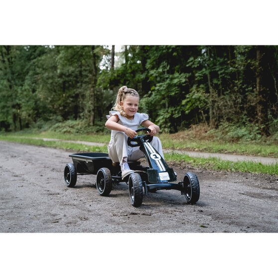 EXIT Foxy pedal go-kart with trailer for kids black | from 2 years
