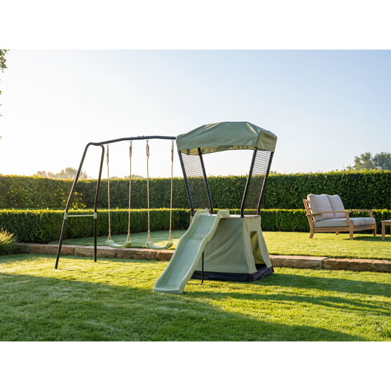 EXIT Ivy outdoor playset with slide and swing set