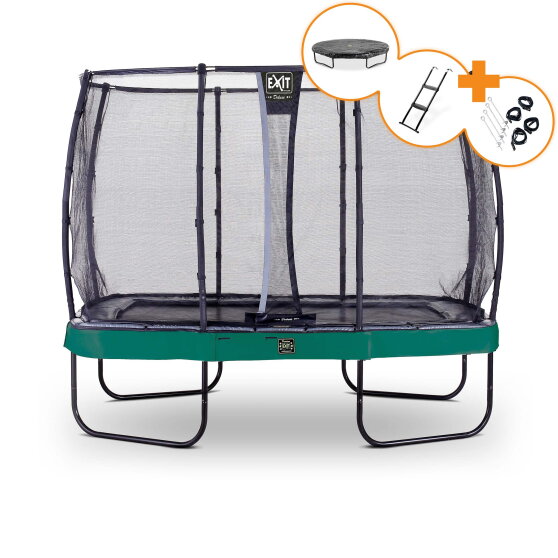 EXIT Elegant Premium trampoline complete set 214x366cm - green