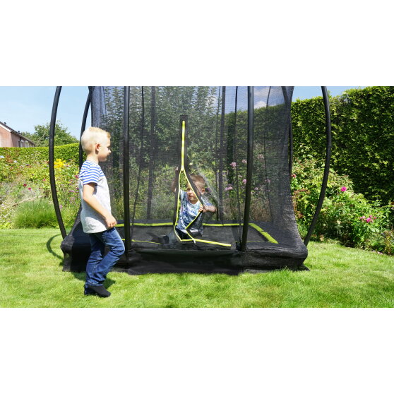 EXIT Silhouette ground trampoline 153x214cm with safety net - black