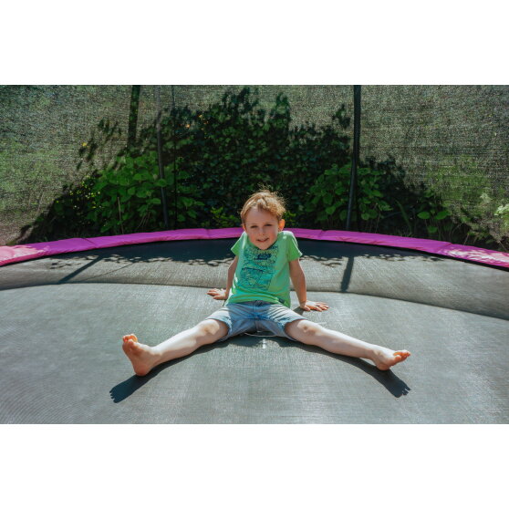 EXIT Silhouette ground trampoline ø427cm with safety net - pink