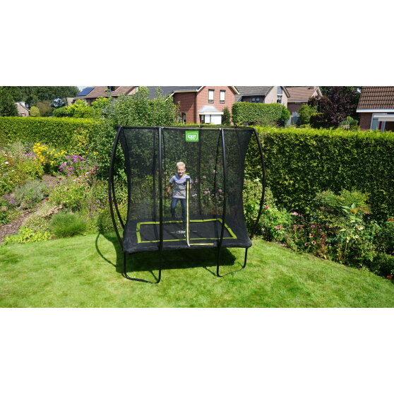 EXIT Silhouette trampoline 153x214cm with ladder - black