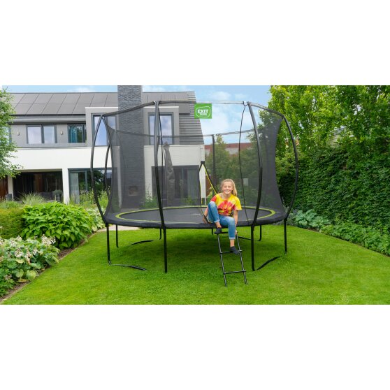 EXIT Silhouette trampoline ø366cm with ladder - black