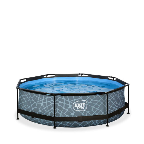 EXIT Stone pool &oslash;300x76cm with filter pump - grey