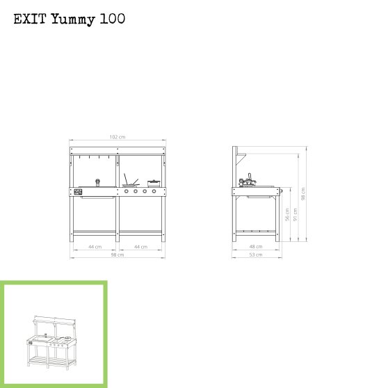 EXIT Yummy 100 wooden outdoor kitchen - natural