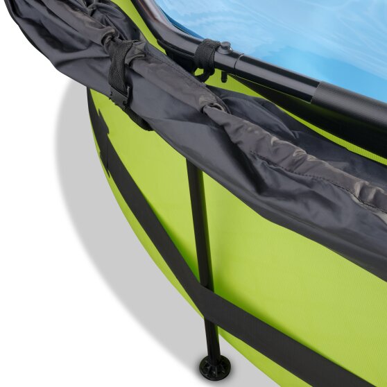 EXIT Lime pool ø360x76cm with filter pump and canopy - green