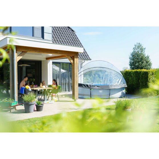 EXIT Soft Grey pool &oslash;360x76cm with filter pump and dome - grey