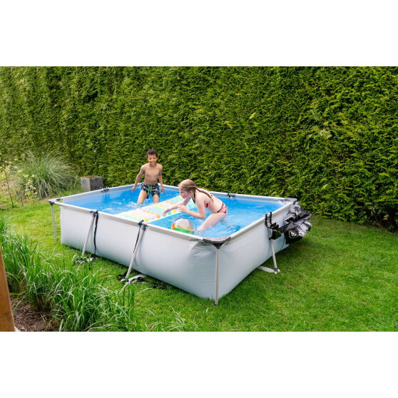 EXIT Soft Grey pool 300x200x65cm with filter pump and dome - grey