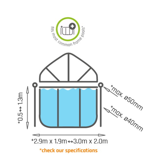 EXIT pool dome 300x200cm - universal