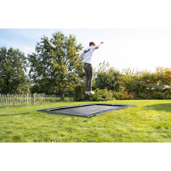 EXIT InTerra ground-level sports trampoline 214x305cm - black