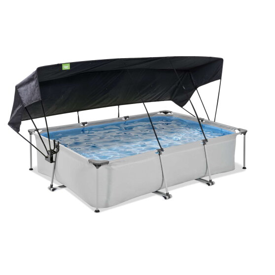 EXIT Soft Grey pool 300x200x65cm with filter pump&nbsp;and canopy - grey
