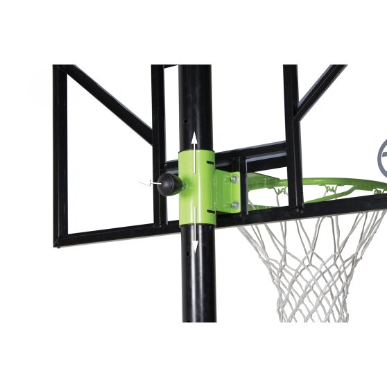 EXIT Polestar Adjustable Basketball Hoop - On Wheels - Green/Black - with  Dark Ring: : Sports & Outdoors