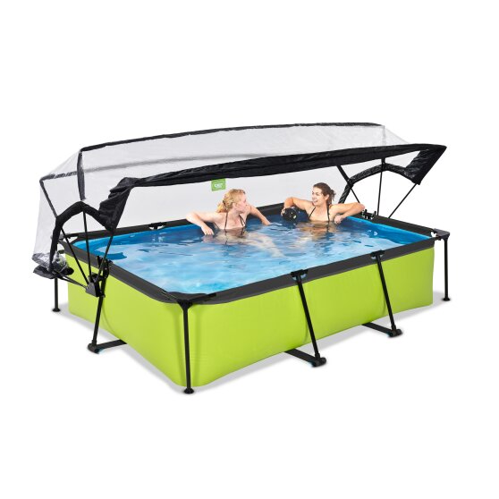 EXIT Lime pool 300x200x65cm with filter pump and dome - green