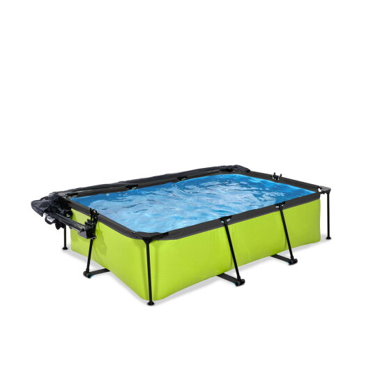 EXIT Lime pool 220x150x65cm with filter pump and dome and canopy - green