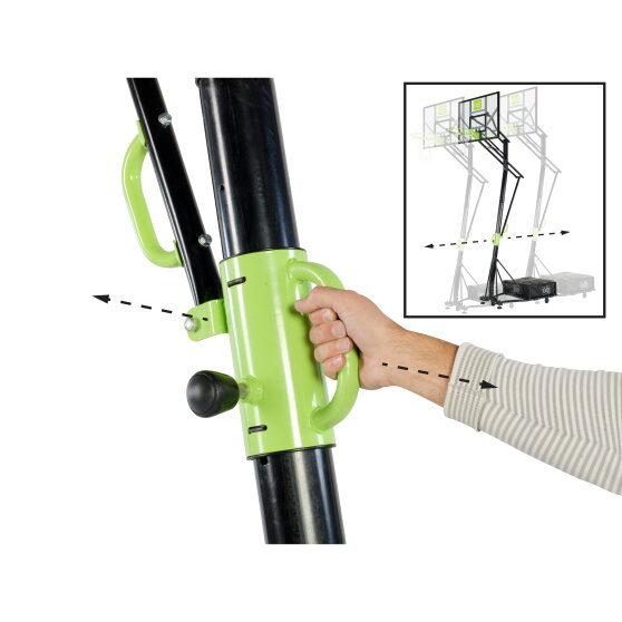 EXIT Galaxy portable basketball backboard on wheels with dunk hoop - green/black