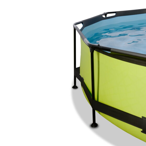 EXIT Lime pool ø244x76cm with filter pump and canopy - green