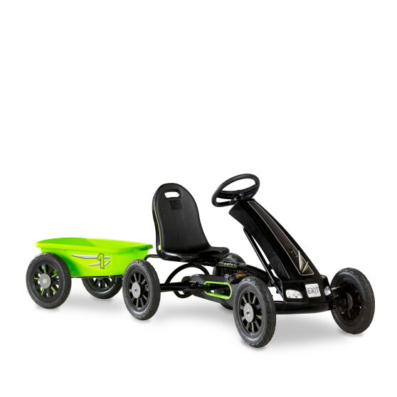 EXIT Cheetah pedal go-kart with trailer - green/black