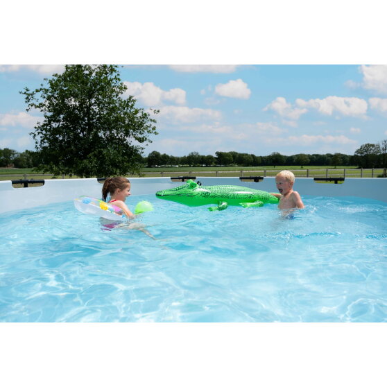 EXIT Stone pool &oslash;450x122cm with sand filter pump - grey