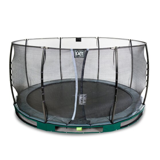 EXIT Elegant ground trampoline ø366cm with Economy safety net - green