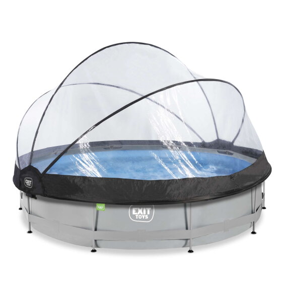 EXIT Soft Grey pool &oslash;360x76cm with filter pump and dome - grey