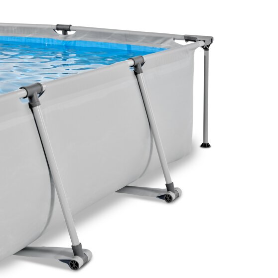 EXIT Soft Grey pool 300x200x65cm with filter pump and dome - grey