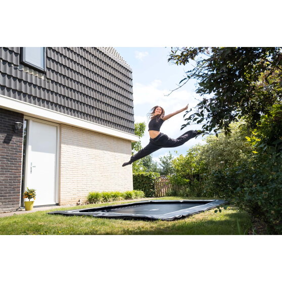 EXIT InTerra ground-level sports trampoline 214x305cm - black