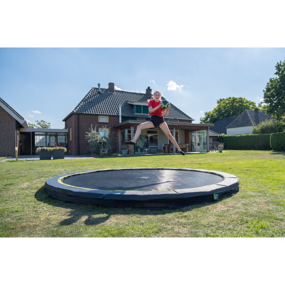 EXIT Silhouette ground sports trampoline ø305cm - black