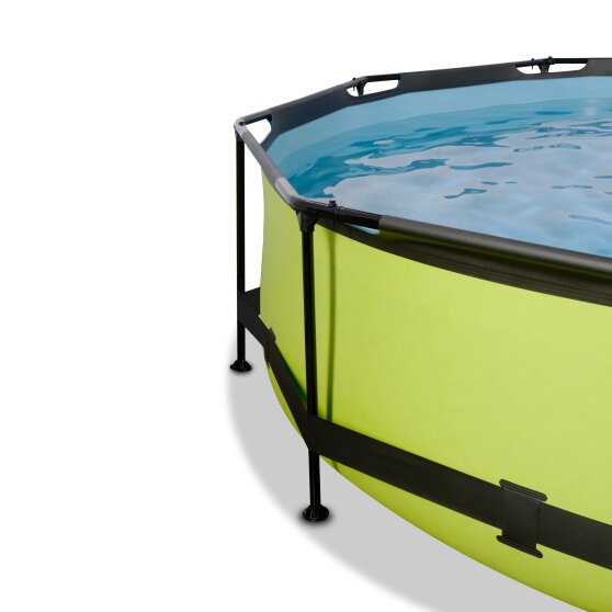 EXIT Lime pool ø360x76cm with filter pump and dome - green