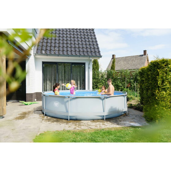 EXIT Soft Grey pool &oslash;360x76cm with filter pump - grey