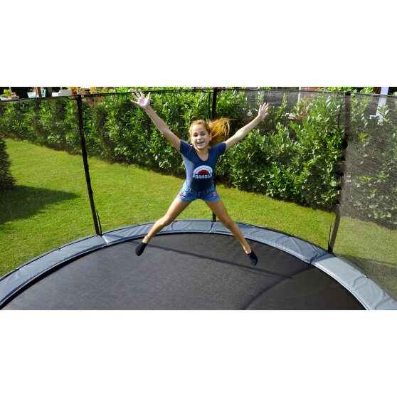 EXIT Elegant ground trampoline ø305cm with Economy safety net - grey