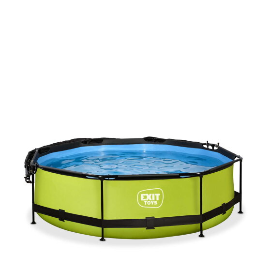 EXIT Lime pool &oslash;300x76cm with filter pump and canopy - green