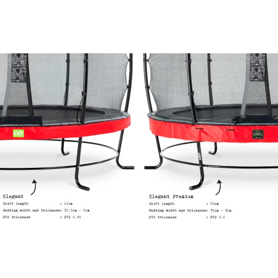 EXIT Elegant Premium trampoline ø305cm with Deluxe safetynet - red